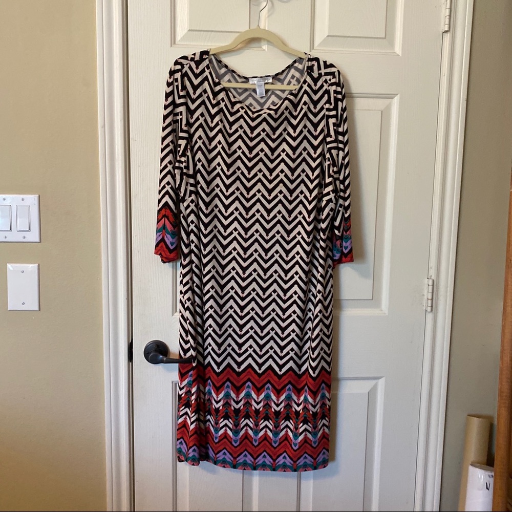 3/4 sleeve shift dress